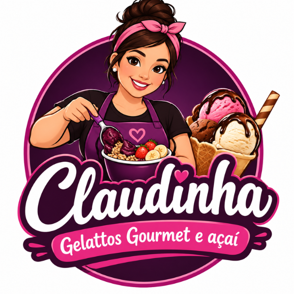 Claudinha Gelattos Gourmet e açaí - logo