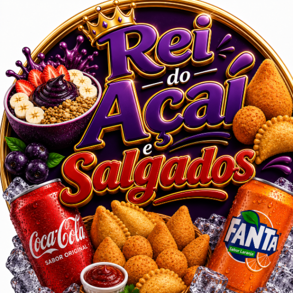 Rei do Açaí e Salgados - logo