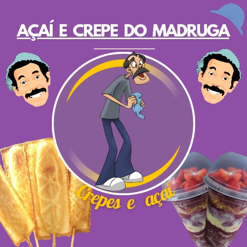 AÇAÍ E CREPE DO MADRUGA - logo
