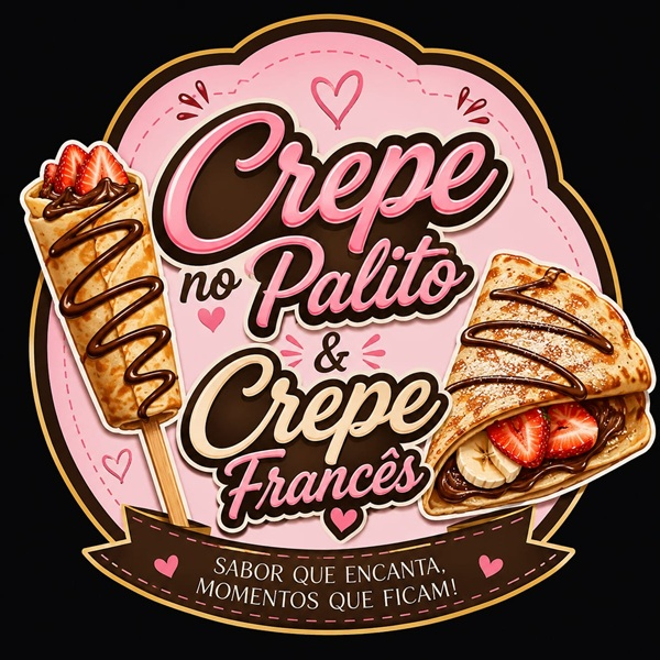 Crepe no palito e crepe francês  - logo